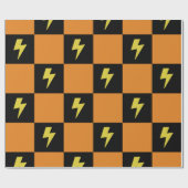 Schachbrett-Blitz-Schilder Muster , Y2K Geschenkpapier (Flach)
