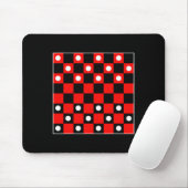 Schachbrett Board Games Black and Red Hal Mousepad (Mit Mouse)