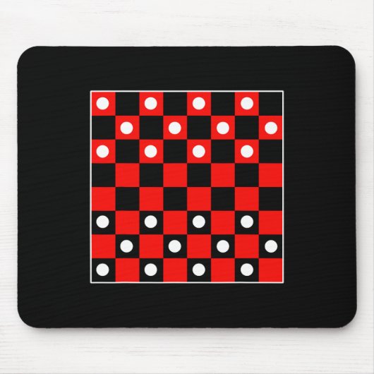 Schachbrett Board Games Black and Red Hal Mousepad (Vorne)