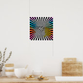 Schachbrett Board op art Rainbow Liebe Poster (Küche)