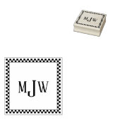 Schachbrett-Board-Rahmen Monogramm Gummi-Briefmark Gummistempel (Stempel)