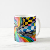 Schachbrett Board Rainbow Pattern Digitale Kunst Kaffeetasse (VorderseiteRechts)