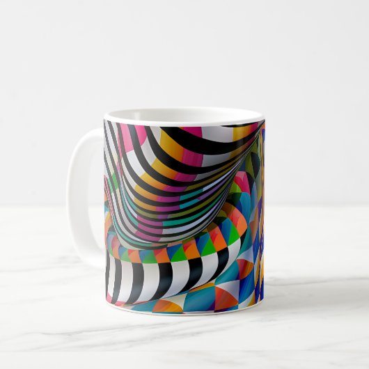 Schachbrett Board Strip Design Art Kaffeetasse (Vorderseite Links)