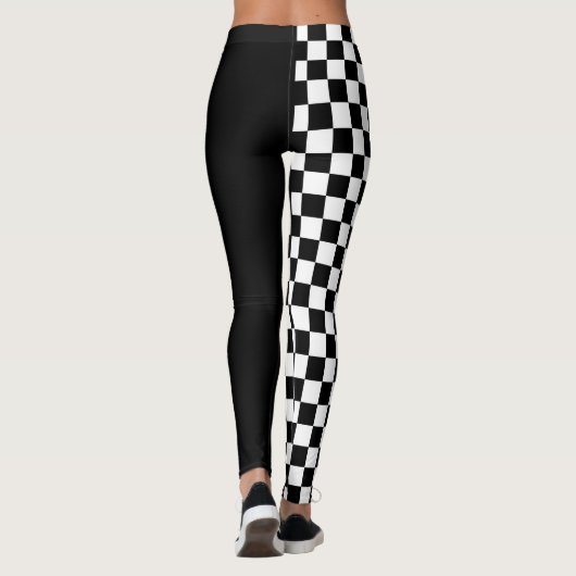 Schachbrett-Brett-Farbblock Leggings (Rückseite)