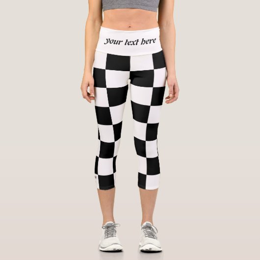Schachbrett Capri Leggings (Vorderseite)