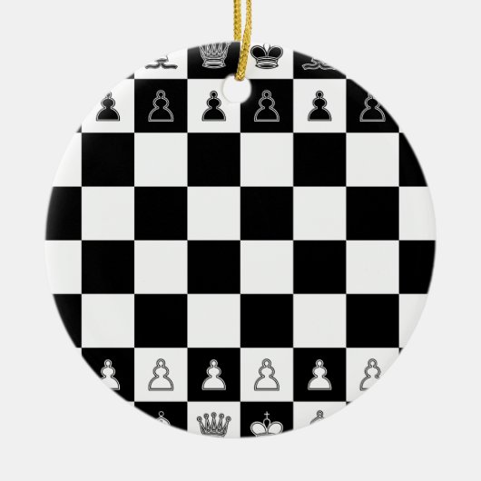 Schachbrett chess board keramikornament (Vorne)