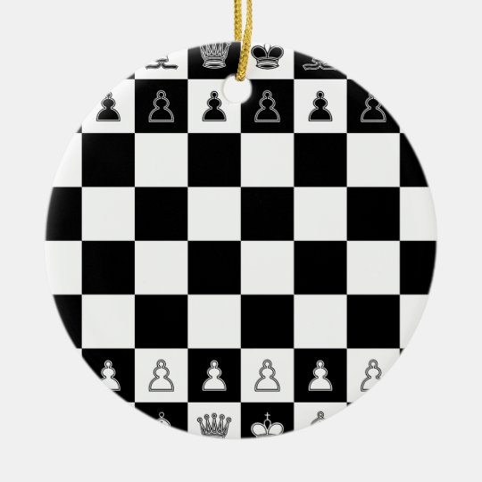 Schachbrett chess board rundes keramik ornament