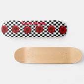 Schachbrett-Design der Rose Skateboard (Horizontal)