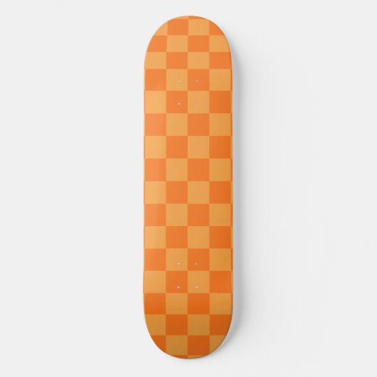 Schachbrett-Design für Licht und Dunkel-Orange Skateboard (Vorderseite)
