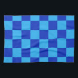 Schachbrett-Design Geschirrtuch<br><div class="desc">Lichteinfärbung und dunkelblaues Muster</div>