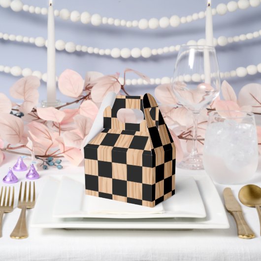 Schachbrett-Design-Giebel Geschenkschachtel (Hochzeit)