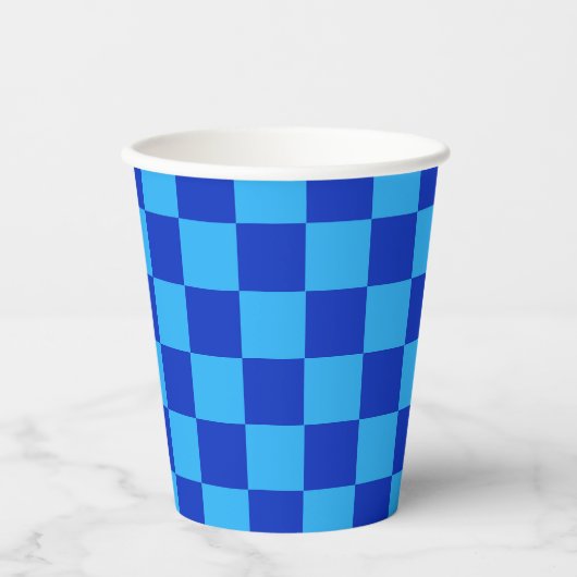 Schachbrett-Design Pappbecher (Vorderseite)