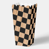 Schachbrett-Design-Popcorn im Quadrat Geschenkschachtel (Rückseite)
