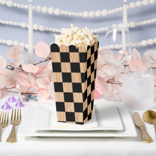 Schachbrett-Design-Popcorn im Quadrat Geschenkschachtel