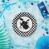 Schachbrett-Drum-Kit für Rock & Roll Pappteller (Party)