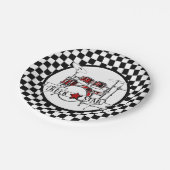 Schachbrett-Drum-Kit für Rock & Roll Pappteller (Schrägansicht)