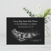 Schachbrett-Einladung Einladung (Stehend Vorderseite)