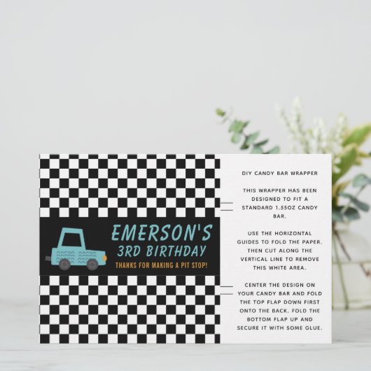 Schachbrett Flag Car Pitstop Candy Bar Wrapper Gef (Stehend Vorderseite)