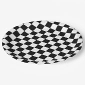 Schachbrett-Flag Pappteller (Schrägansicht)