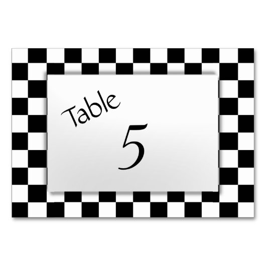 Schachbrett Flag Tischnummer (Vorderseite)