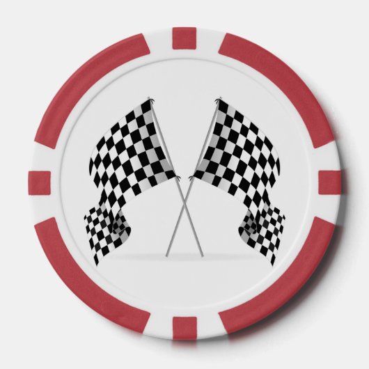 Schachbrett-Flagge-Design-Pokerchips Pokerchips (Vorderseite)