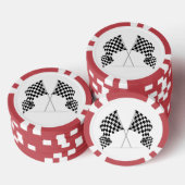 Schachbrett-Flagge-Design-Pokerchips Pokerchips (Stapel)