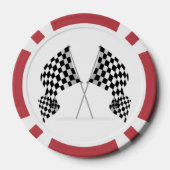Schachbrett-Flagge-Design-Pokerchips Pokerchips (Rückseite)