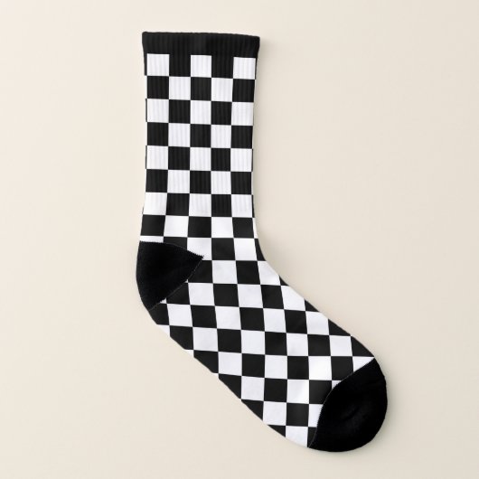 Schachbrett-Flagge Socken (Links - Innen)