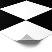 Schachbrett-Flagge und Rennwagen Poster (Ecke)