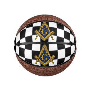 Schachbrett Freimaurer Zirkel und Winkel Mini Basketball