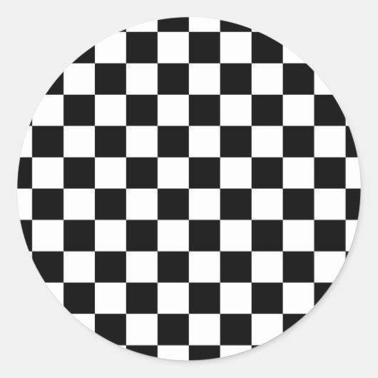 Schachbrett für das Design von Schachboxen mit kon Runder Aufkleber (Vorderseite)