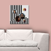 Schachbrett für die FotoCollage der Familie Poster