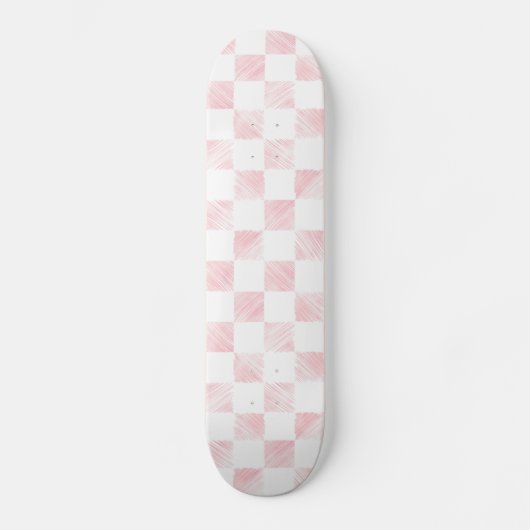 Schachbrett für die modernen weißen rosa Quadrate Skateboard (Vorderseite)