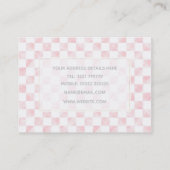 Schachbrett für die modernen weißen rosa Quadrate Visitenkarte (Rückseite)