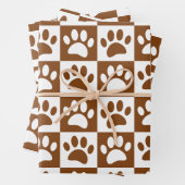 Schachbrett für niedlich-weiß-braune Pasten Geschenkpapier Set (Beispiel)