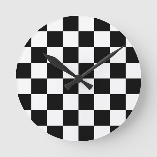 Schachbrett für Schach-Schachbretter Runde Wanduhr (Vorderseite)