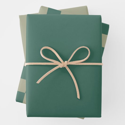 Schachbrett für Waldgrün und Schnittholz und feste Geschenkpapier Set (Beispiel)