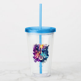 Schachbrett für Wasserfarben Acryltrinkbecher