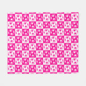 Schachbrett Fußball / Fußballmuster - Rosa Fleecedecke (Vorderseite (Horizontal))