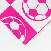 Schachbrett Fußball / Fußballmuster - Rosa Fleecedecke (Ecke)
