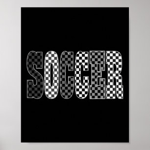Schachbrett Fußballspiel-Tag Lustige Mannschaftssp Poster