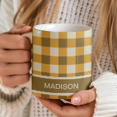 Schachbrett Gingham Personalisiert Pattern Kaffeetasse