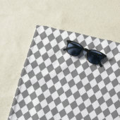 Schachbrett Graustufen mit Monogramm Name Strandtuch (Beispiel)
