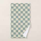Schachbrett grün und blassgelb badhandtuch set (Handtuch)