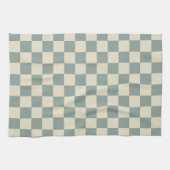 Schachbrett grün und blassgelb geschirrtuch (Horizontal)