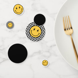 Schachbrett Happy Face Birthday Konfetti