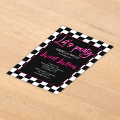 Schachbrett heiß rosa Schwarz-weiß Lasse Party Swe Acryleinladungen (Ablage )