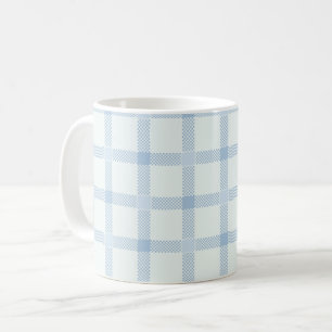 Schachbrett hellblau - französisches Land Kaffeetasse