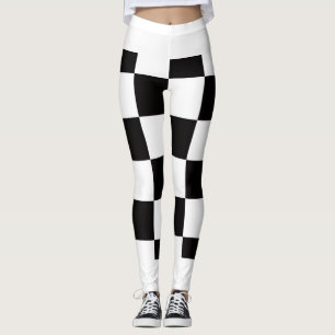 Schachbrett-Hometeppich der klassischen Eleganz Leggings