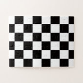 Schachbrett-Hometeppich der klassischen Eleganz Puzzle (Horizontal)